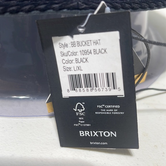 Brixton BB Bucket Hat Blk L/XL - Picture 3 of 4